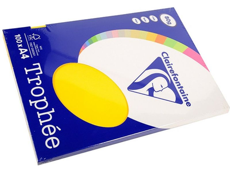 Clairefontaine Jaune soleil A4 Papier couleur 80 g/m² (100 feuilles)