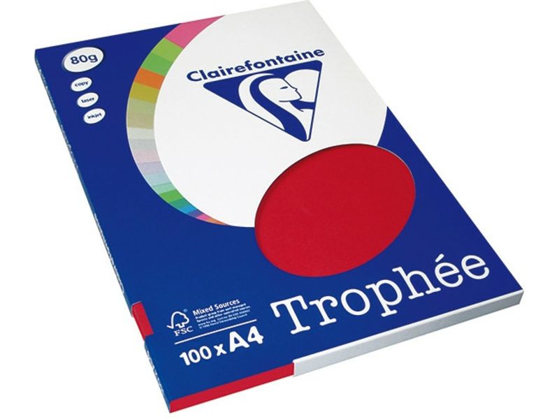 Clairefontaine Cerise A4 Papier couleur 80 g/m² (100 feuilles)