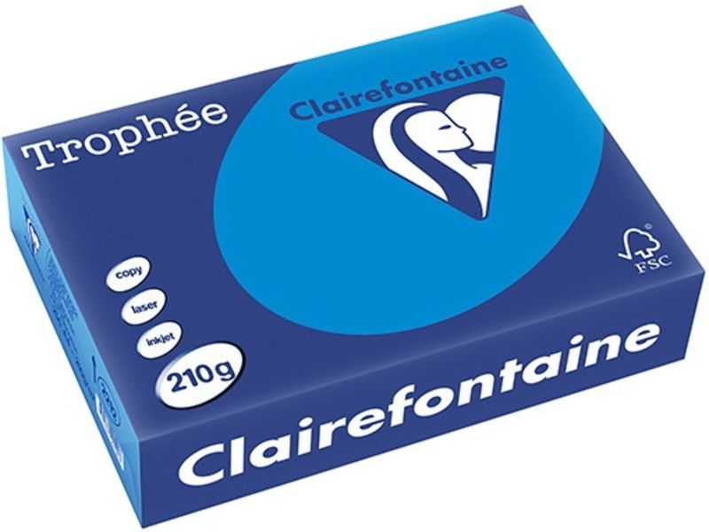 Clairefontaine bleu Caraïbes A4 Papier couleur 210 g/m² (250 feuilles)