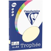 Clairefontaine Crème A4 Papier couleur 160 g/m² (50 feuilles)