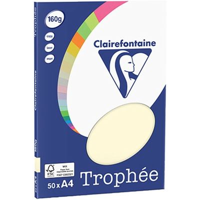 Clairefontaine Crème A4 Papier couleur 160 g/m² (50 feuilles)