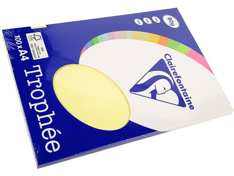 Clairefontaine Jaune A4 Papier couleur 80 g/m² (100 feuilles)