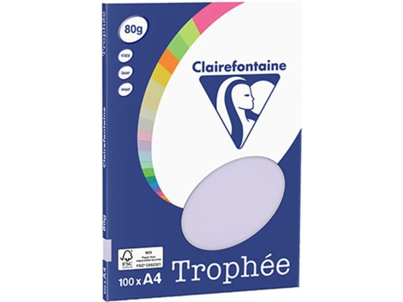 Clairefontaine Lilas A4 Papier couleur 80 g/m² (100 feuilles)