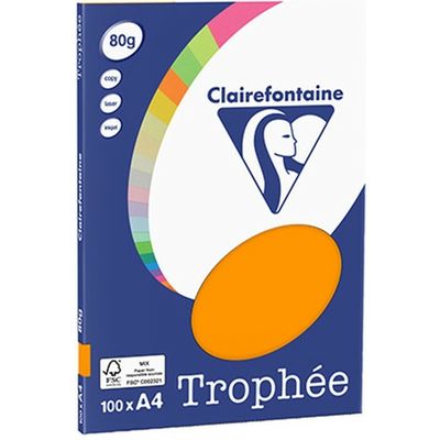 Clairefontaine Orange vif A4 Papier couleur 80 g/m² (100 feuilles)
