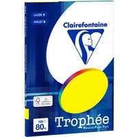 Clairefontaine Jaune fluo A4 Papier couleur 80 g/m² (100 feuilles)