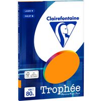 Clairefontaine Orange fluo A4 Papier couleur 80 g/m² (100 feuilles)