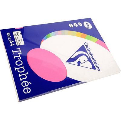 Clairefontaine Rose fluo Papier couleur A4 80 g/m² (100 feuilles)