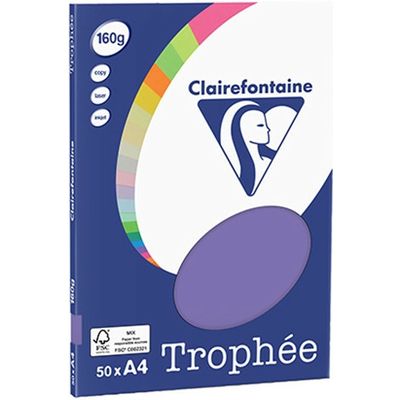 Clairefontaine Violet A4 - 160 grammes (50 feuilles) - Papier de couleur