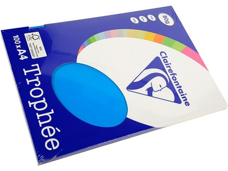 Clairefontaine bleu Caraïbes A4 Papier couleur 80 g/m² (100 feuilles)