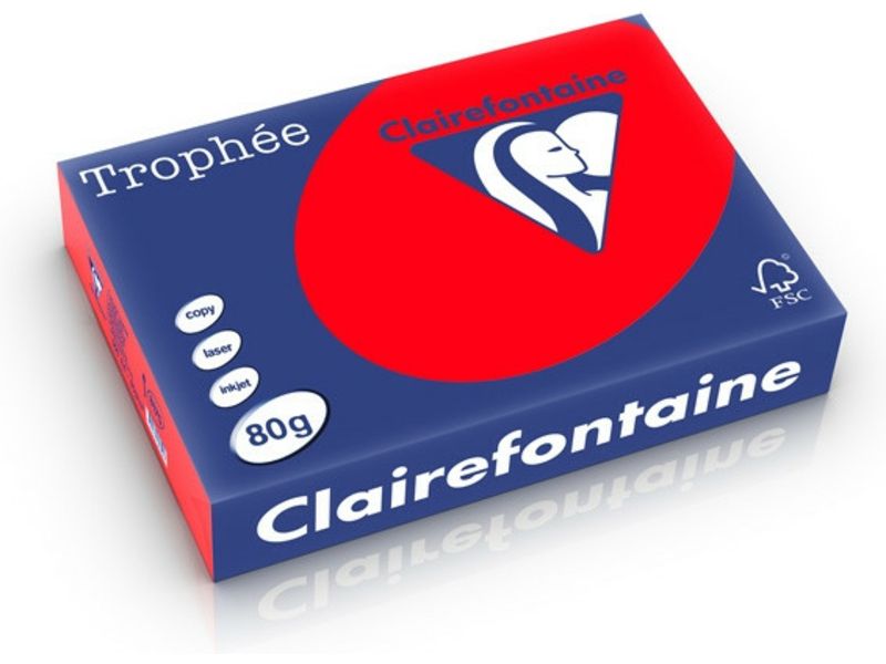 Clairefontaine Rouge corail A4 Papier couleur 80 g/m² (500 feuilles)