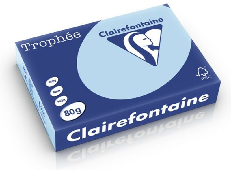 Clairefontaine Bleu A4 Papier couleur 80 g/m² (500 feuilles)