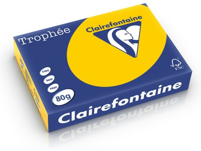 Clairefontaine Jaune tournesol Papier couleur A4 80 g/m² (500 feuilles)