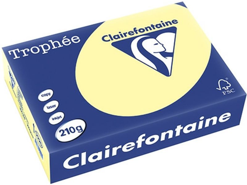 Clairefontaine Jaune A4 Papier couleur 210 g/m² (250 feuilles)