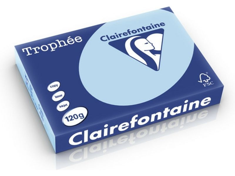 Clairefontaine Bleu 120 g/m² A4 Papier de couleur (250 feuilles) Papier de couleur