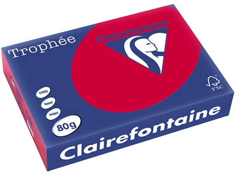 Clairefontaine Cerise A4 Papier couleur 80 g/m² (500 feuilles)