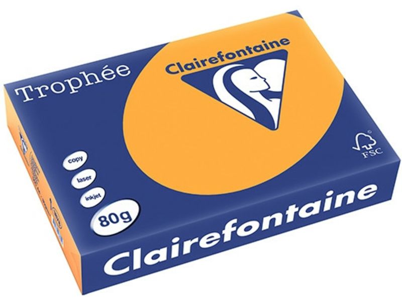 Clairefontaine Orange A4 Papier de couleur 80g