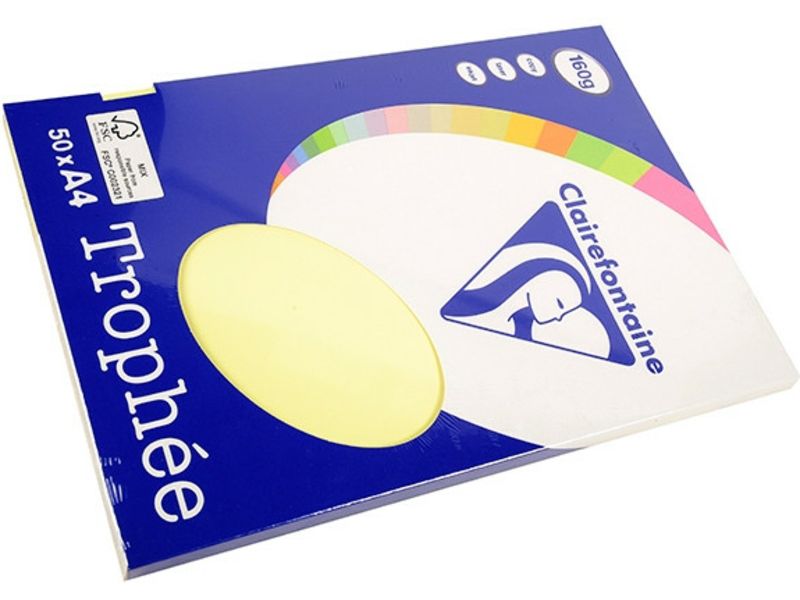 Clairefontaine Jaune A4 Papier couleur 160 g/m² (50 feuilles)