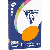Clairefontaine Orange A4 Papier couleur 160 g/m² (50 feuilles)