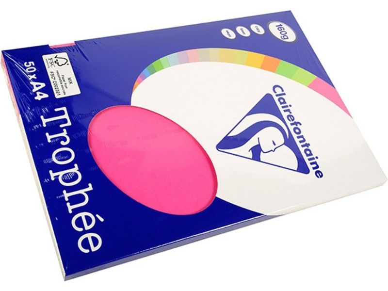 Clairefontaine Fuchsia Papier couleur A4 160 g/m² (50 feuilles)