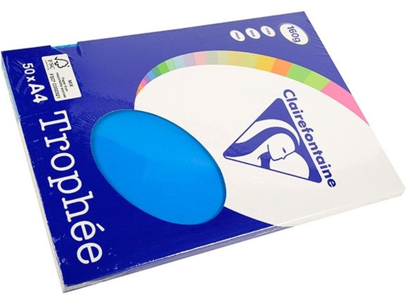 Clairefontaine bleu Caraïbes A4 Papier couleur 160 g/m² (50 feuilles)