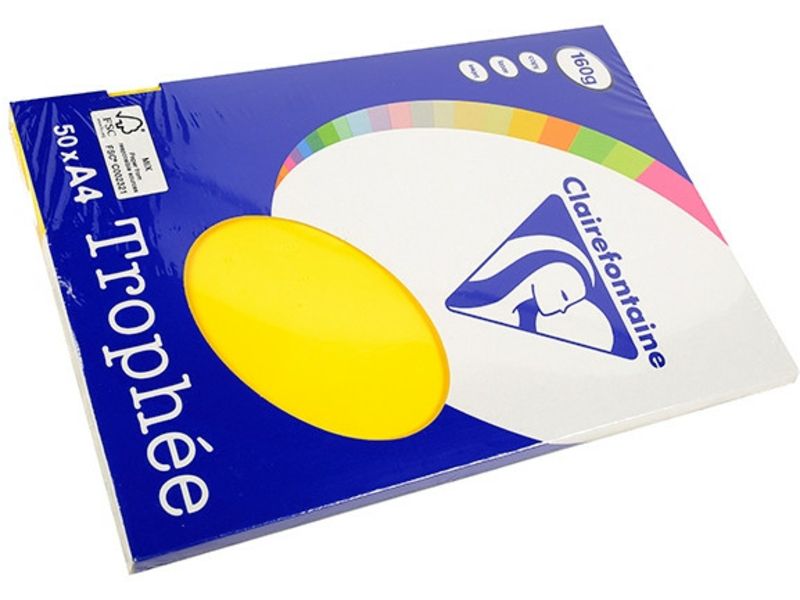 Clairefontaine Jaune soleil A4 Papier couleur 160 g/m² (50 feuilles)