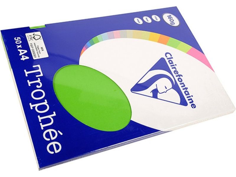 Clairefontaine Vert herbe A4 Papier couleur 160 g/m2 (50 feuilles)