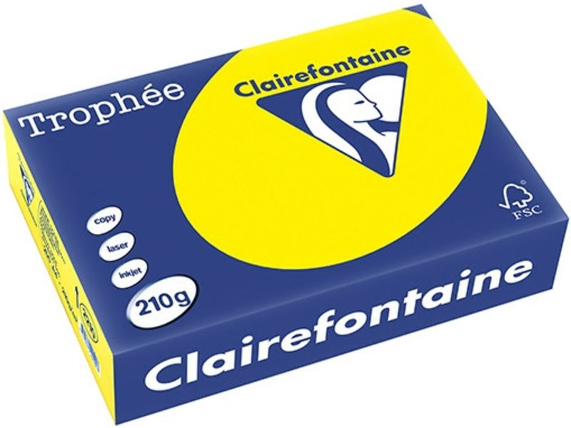 Clairefontaine Jaune soleil A4 Papier couleur 210 g/m² (250 feuilles)