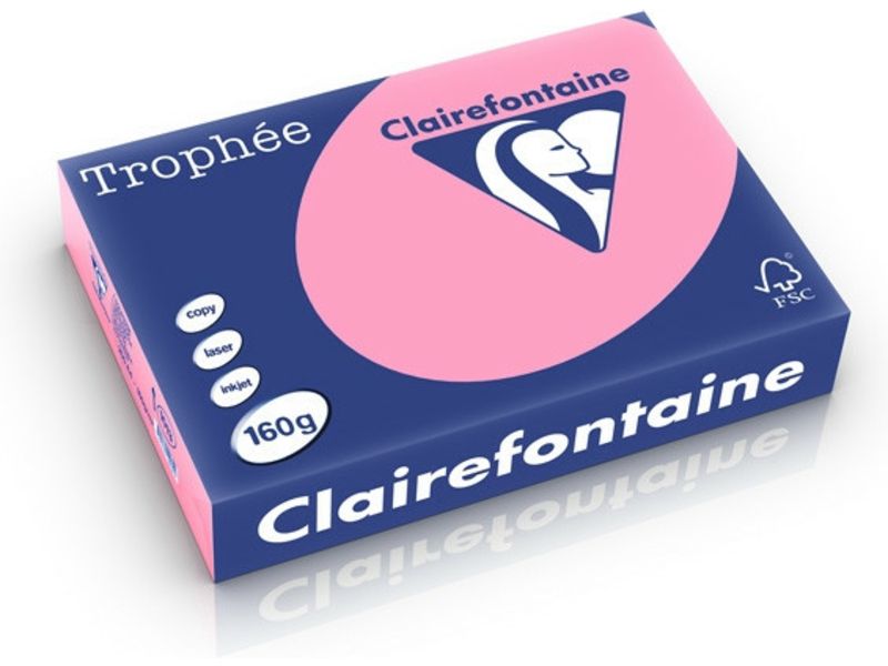 Clairefontaine Rose A4 Papier couleur 160 g/m² (250 feuilles)