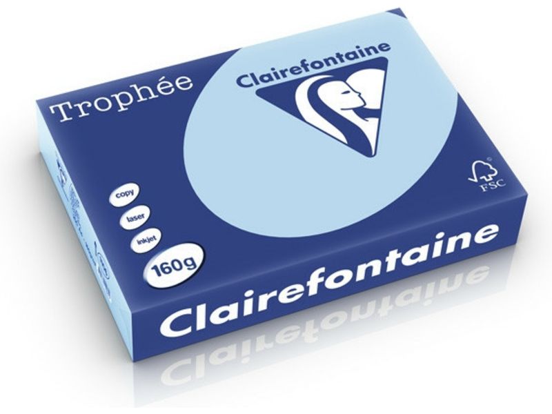 Clairefontaine Bleu A4 Papier couleur 160 g/m² (250 feuilles)