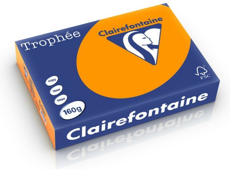 Clairefontaine Orange vif A4 Papier couleur 160 g/m² (250 feuilles)
