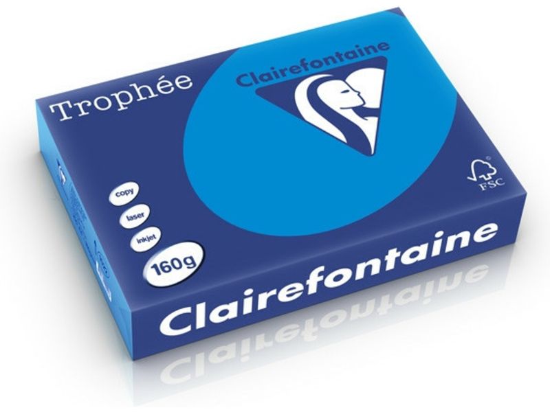 Clairefontaine bleu Caraïbes A4 Papier couleur 160 g/m² (250 feuilles)