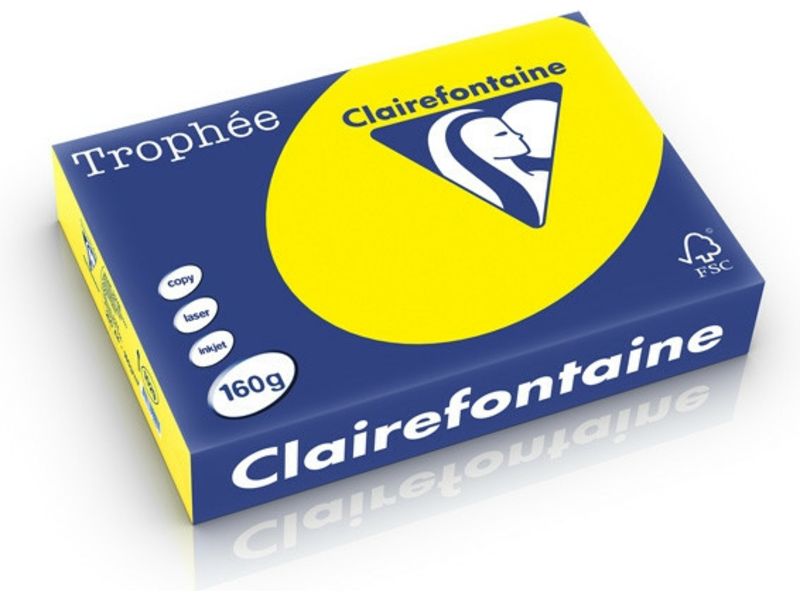 Clairefontaine Jaune soleil A4 Papier couleur 160 g/m2 (250 feuilles)