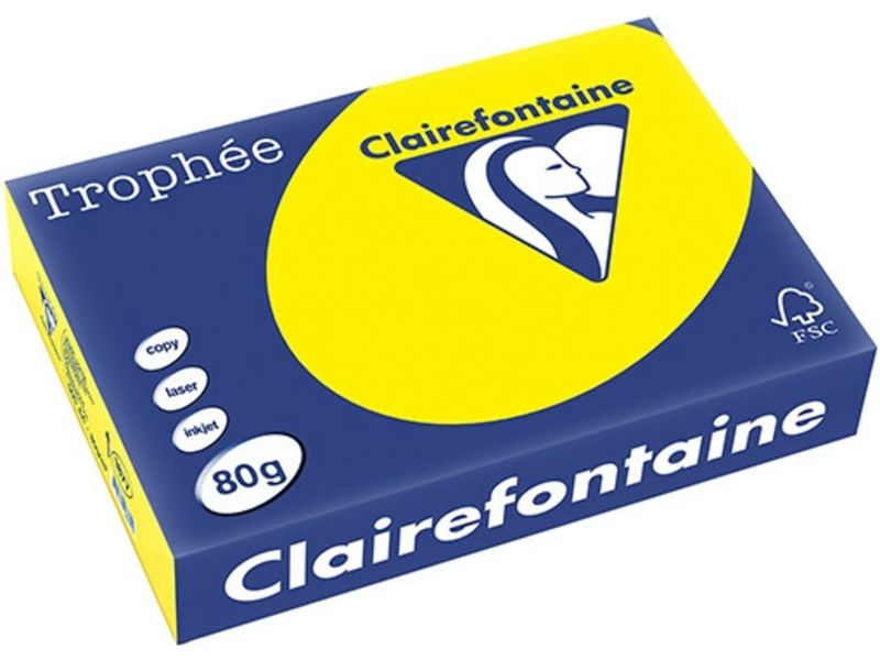Clairefontaine Jaune soleil A4 Papier couleur 80 g/m² (500 feuilles)