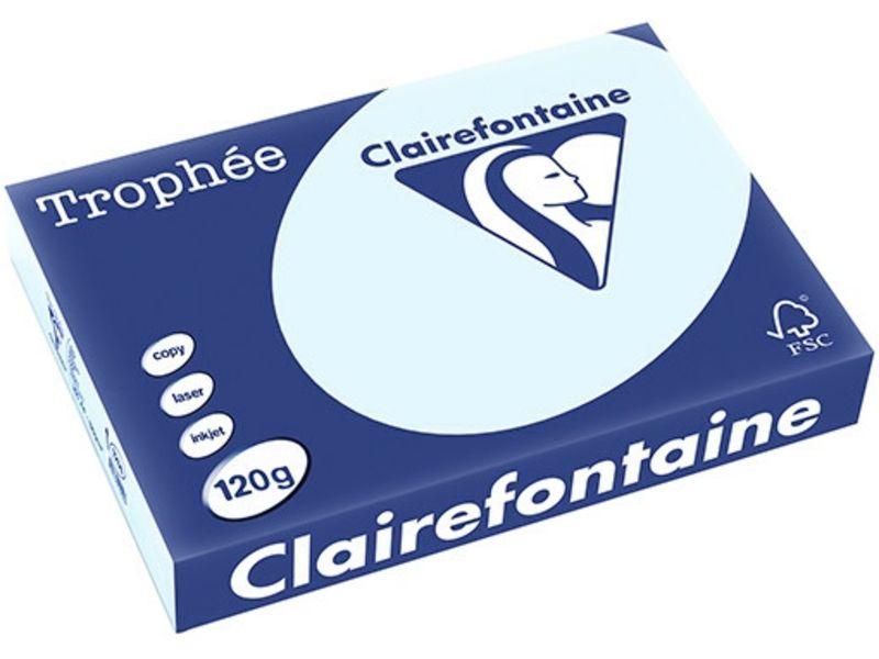 Clairefontaine Bleu azure A4 Papier couleur 120 g/m² (250 feuilles)