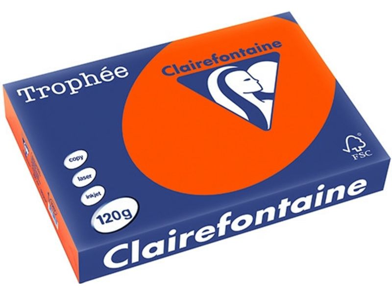 Clairefontaine Rouge cardinal A4 Papier couleur 120 g/m² (250 feuilles)