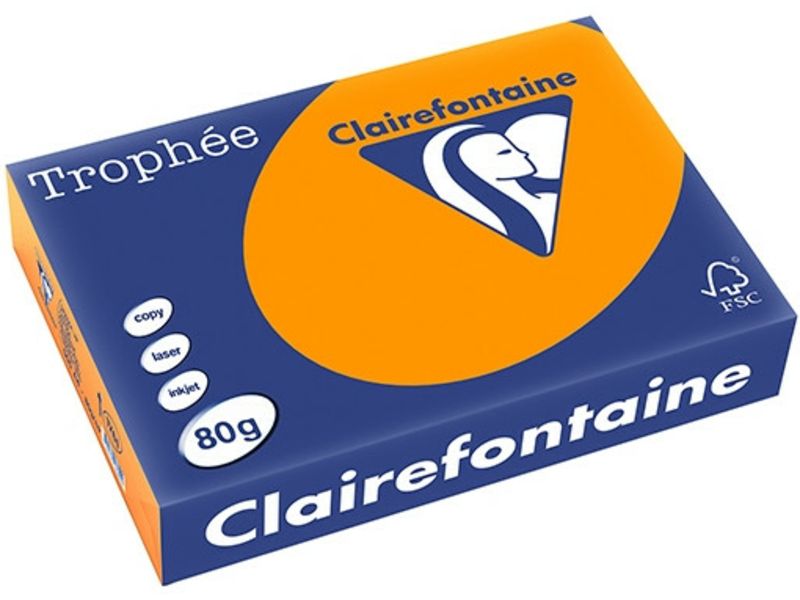 Clairefontaine Orange vif A4 Papier couleur 80 g/m² (500 feuilles)