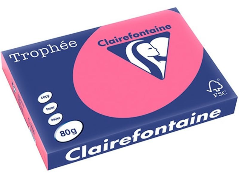 Clairefontaine Fuchsia A3 Papier couleur 80 g/m² (500 feuilles)