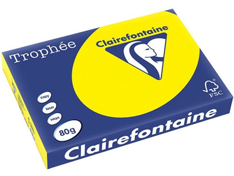Clairefontaine Jaune soleil A3 Papier couleur 80 g/m² (500 feuilles)