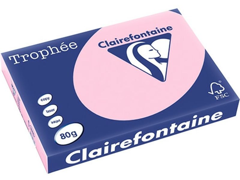 Clairefontaine Rose A3 Papier couleur 80 g/m² (500 feuilles)