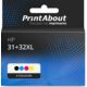 Cartouche compatible HP 31+32XL (1VU24/26/27/28AE) - 4 couleurs - Multipack