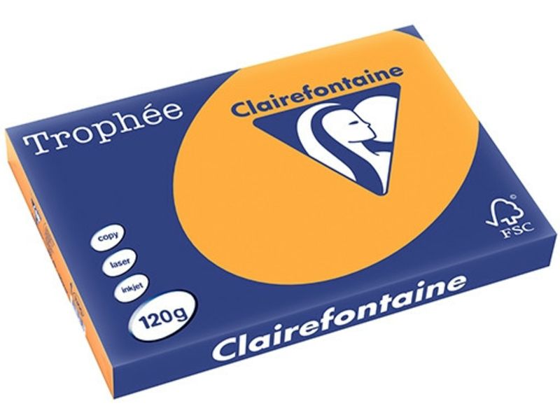 Clairefontaine Orange A3 Papier couleur 120 g/m² (250 feuilles)