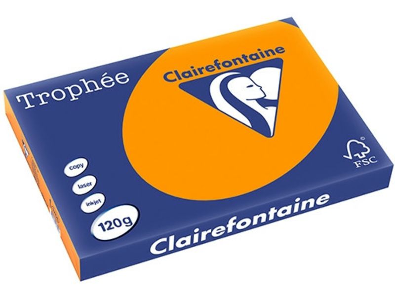 Clairefontaine Orange vif A3 Papier couleur 120 g/m² (250 feuilles)