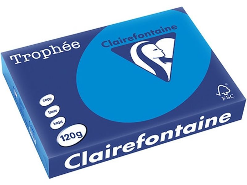 Clairefontaine bleu Caraïbes A4 Papier couleur 120 g/m² (250 feuilles)