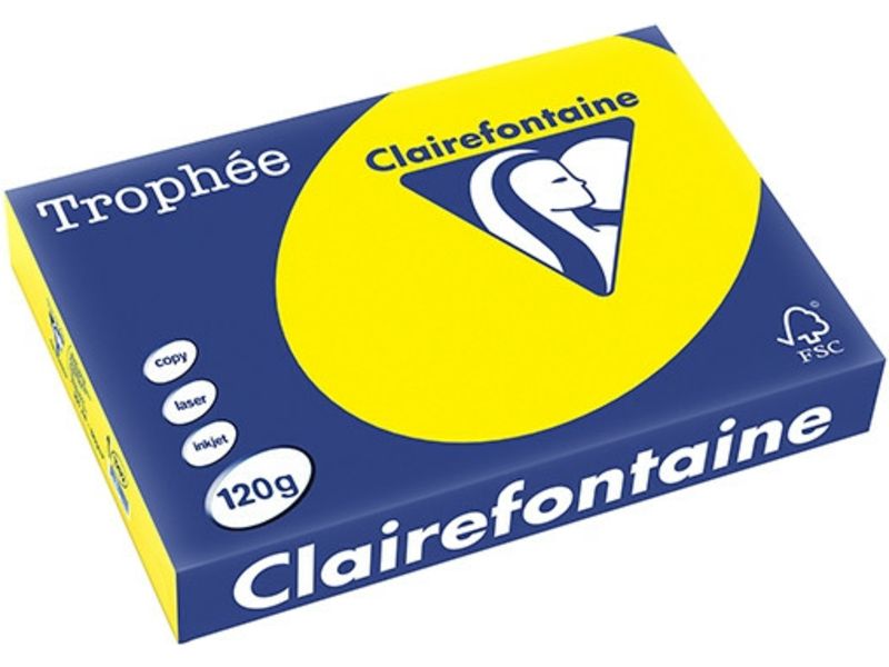 Clairefontaine Jaune soleil A4 Papier couleur 120 g/m² (250 feuilles)