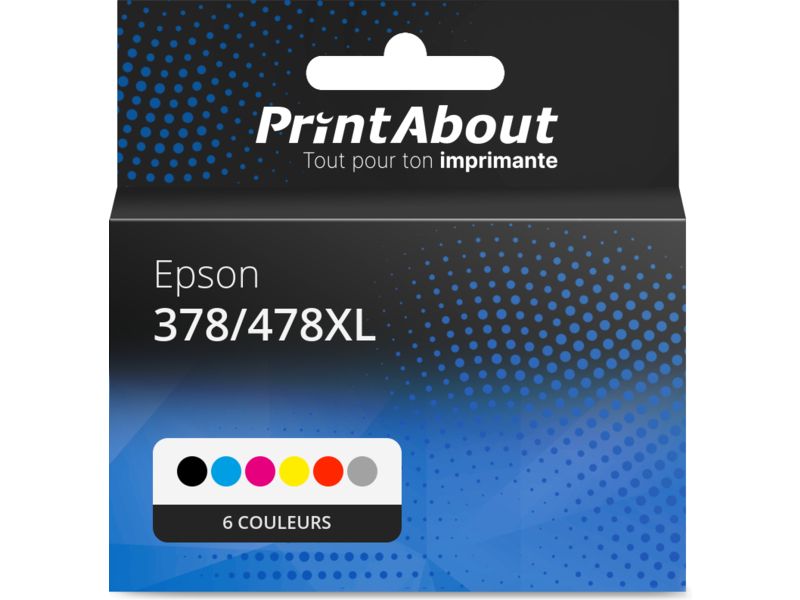 Cartouche compatible Epson 378/478XL (C13T379D4010) - 6 couleurs - Grande capacité - Multipack