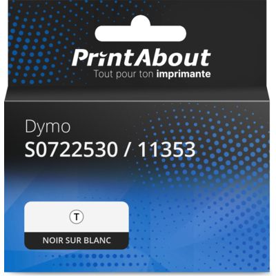 Etiquettes Dymo 11353 (S0722530) (LabelWriter 5XL + 550)  (13 mm x 25 mm) Noir sur blanc - Marque propre