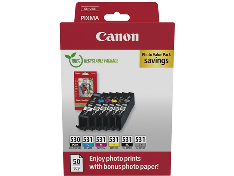 Canon PGI-530/CLI-531 PGBK/C/M/Y/BK Inktcartridge 6-kleuren Multipack