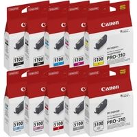 Canon PFI-5100 Cartouche d'encre MBK/PBK/C/M/Y/PC/PM/R/GY/CO Multipack 10 couleurs