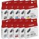 Canon PFI-5100 Cartouche d'encre MBK/PBK/C/M/Y/PC/PM/R/GY/CO Multipack 10 couleurs