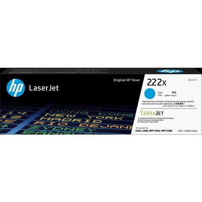 HP 222X (W2221X) - Cyan - Toner - Grande capacité